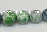 CRF52 15.5 inches multi sizes round dyed rain flower stone beads
