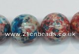 CRF75 15.5 inches 18mm round dyed rain flower stone beads wholesale
