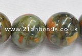 CRH09 different sizes round natural rhyolite beads Wholesale