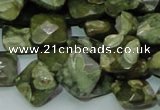 CRH73 15.5 inches 12*12mm faceted rhombic rhyolite beads wholesale