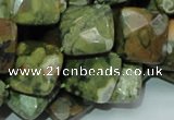 CRH74 15.5 inches 15*15mm faceted rhombic rhyolite beads wholesale