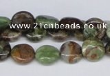 CRJ02 15.5 inches 12mm flat round african prase jasper beads wholesale