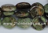 CRJ03 15.5 inches 16mm flat round african prase jasper beads wholesale
