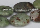 CRJ05 15.5 inches 18*25mm oval african prase jasper beads wholesale