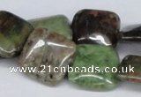 CRJ06 15.5 inches 20*20mm square african prase jasper beads wholesale