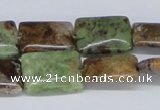 CRJ07 15.5 inches 15*20mm rectangle african prase jasper beads