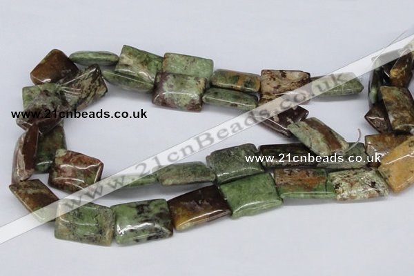 CRJ08 15.5 inches 18*25mm rectangle african prase jasper beads