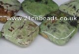 CRJ11 15.5 inches 25*25mm diamond african prase jasper beads