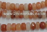 CRJ206 15.5 inches 7*12mm rondelle natural red jade beads