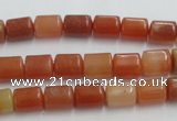 CRJ207 15.5 inches 8*10mm column natural red jade beads