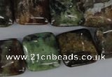 CRJ65 15.5 inches 16*16mm square african prase jasper beads