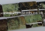 CRJ72 15.5 inches 15*20mm flat tube african prase jasper beads