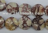 CRM02 15.5 inches 15mm coin red mud jasper gemstone beads wholesale