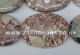 CRM06 15.5 inches 22*30mm oval red mud jasper gemstone beads wholesale