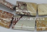CRM08 15.5 inches 18*25mm flat tube red mud jasper beads wholesale