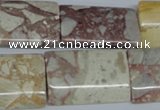 CRM09 15.5 inches 20*30mm flat tube red mud jasper beads wholesale