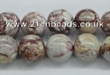 CRM16 15.5 inches 14mm round red mud jasper beads wholesale