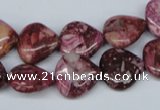CRM51 15.5 inches 13*13mm heart dyed red mud jasper wholesale