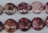 CRM52 15.5 inches 15*15mm heart dyed red mud jasper wholesale