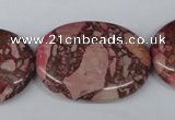 CRM55 15.5 inches 25*35mm oval dyed red mud jasper wholesale