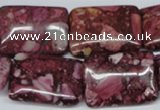CRM57 15.5 inches 18*25mm rectangle dyed red mud jasper wholesale