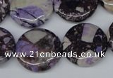CRM82 15.5 inches 18mm flat round dyed red mud jasper wholesale