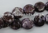 CRM88 15.5 inches 12mm flat round dyed red mud jasper wholesale