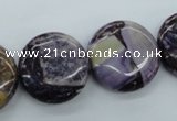 CRM90 15.5 inches 20mm flat round dyed red mud jasper wholesale