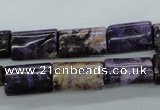CRM92 15.5 inches 10*15mm flat tube dyed red mud jasper wholesale