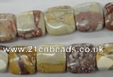 CRM94 15.5 inches 14*14mm square red mud jasper wholesale
