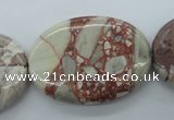 CRM98 15.5 inches 25*35mm oval red mud jasper wholesale