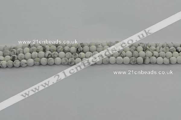 CRO1140 15.5 inches 4mm round matte white howlite beads
