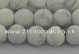 CRO1143 15.5 inches 10mm round matte white howlite beads
