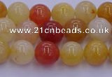 CRO1162 15.5 inches 8mm round golden silk jade beads wholesale