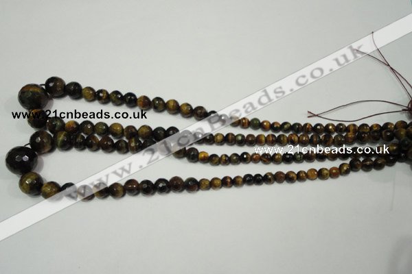 CRO709 15.5 inches 6mm – 16mm faceted round yellow tiger eye beads