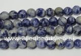 CRO771 15.5 inches 6mm faceted round blue spot stone beads wholesale