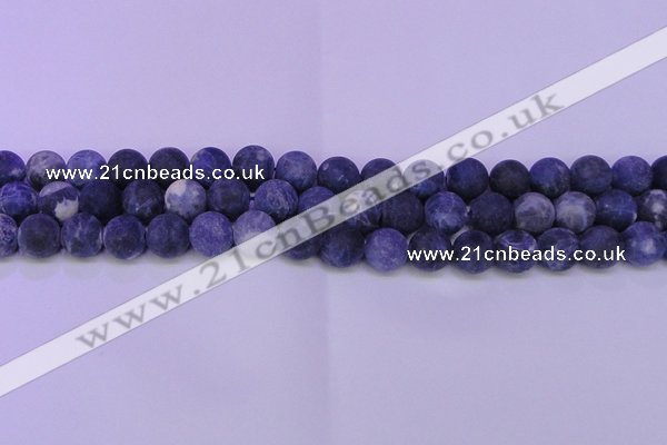 CRO804 15.5 inches 12mm round matte sodalite gemstone beads