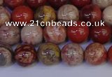 CRO872 15.5 inches 8mm round red porcelain beads wholesale