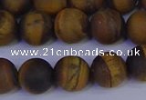CRO964 15.5 inches 12mm round matte yellow tiger eye beads wholesale