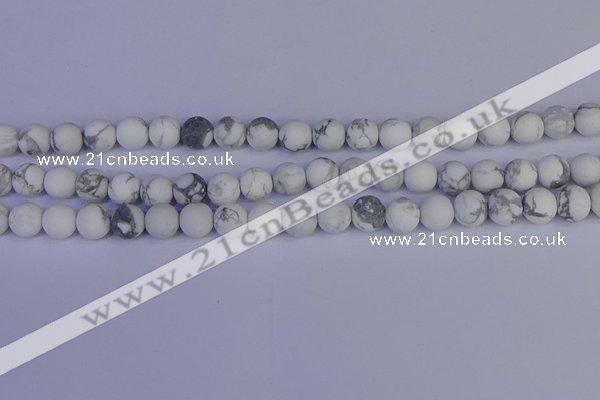 CRO983 15.5 inches 10mm round matte white howlite beads wholesale