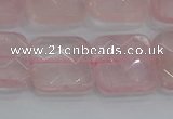 CRQ157 15.5 inches 18mm faceted square natural rose quartz beads