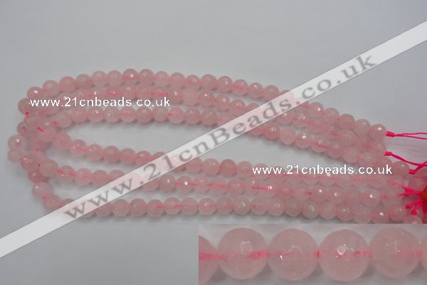 CRQ262 15.5 inches 8mm faceted round rose quartz beads