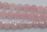 CRQ263 15.5 inches 8mm faceted round rose quartz beads
