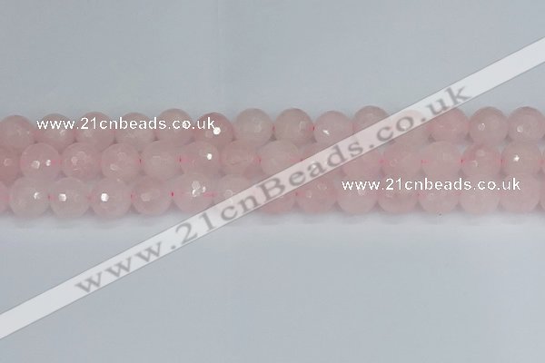 CRQ284 15.5 inches 12mm faceted round rose quartz beads