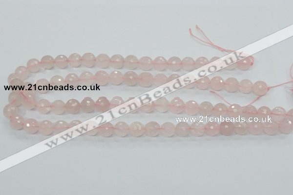 CRQ34 15.5 inches 10mm faceted round natural rose quartz beads