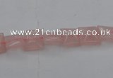 CRQ620 15.5 inches 8*8mm square rose quartz beads wholesale