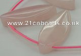 CRQ738 Top drilled 15*35mm marquise rose quartz beads