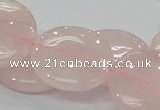 CRQ74 15.5 inches 30mm flat round natural rose quartz beads