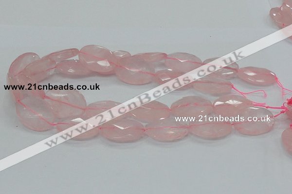 CRQ93 15.5 inches 22*30mm faceted oval natural rose quartz beads