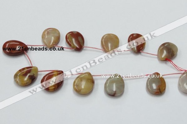 CRS12 15.5 inches 20*30mm flat teardrop rainbow stone beads